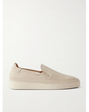 Mulo Suede Slip-On Sneakers - Natural