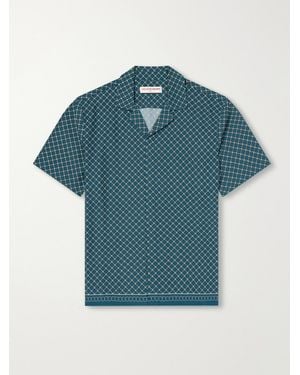 Orlebar Brown Maitan Camp-Collar Printed Lyocell-Poplin Shirt - Blue