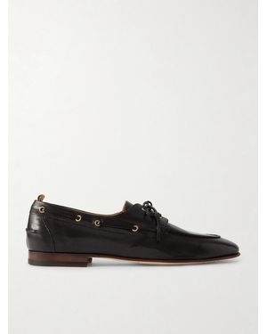 Officine Creative Twist 001 Glossed-leather Boat Shoes - Black