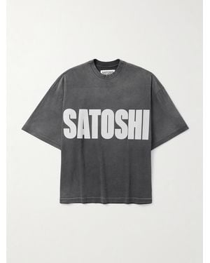 Satoshi Nakamoto Impact Oversized Logo-Appliquéd Cotton-Jersey T-Shirt - Grey