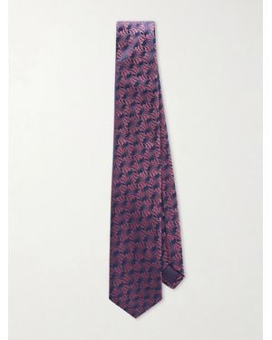 Charvet 8.5Cm Silk-Jacquard Tie - Purple