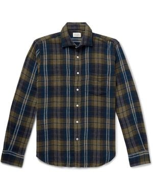 Hartford Paul Checked Cotton-Flannel Shirt - Blue