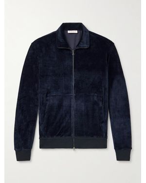 Orlebar Brown Cassian Cotton-Blend Velour Track Jacket - Blue