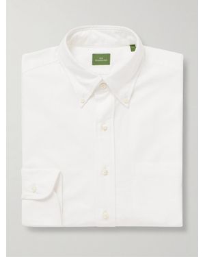Sid Mashburn Button-Down Collar Cotton Oxford Shirt - White