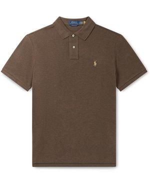 Polo Ralph Lauren Logo-Embroidered Cotton-Piqué Polo Shirt - Brown