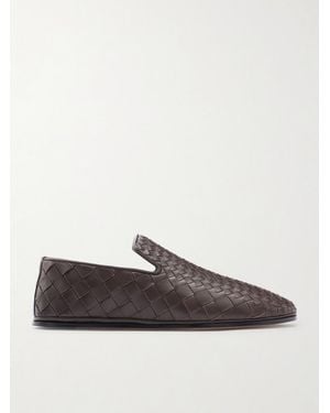 Bottega Veneta Sunday Intrecciato Leather Slippers - Brown