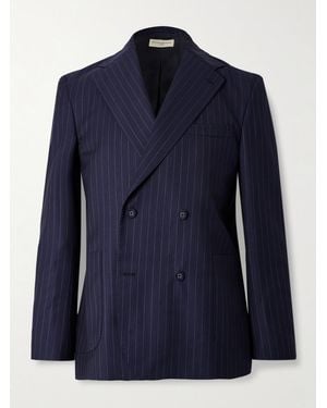 Officine Generale Blazer Doppiopetto Gessato - Blu