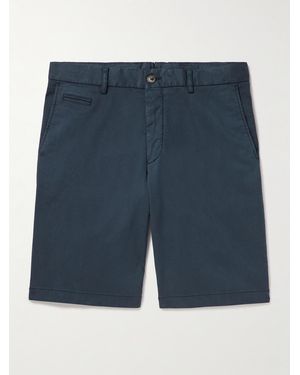 Altea Milano Straight-Leg Lyocell And Cotton-Blend Bermuda Shorts - Blue
