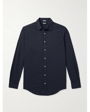 Massimo Alba Genova Cutaway-collar Cotton-chambray Shirt - Blue