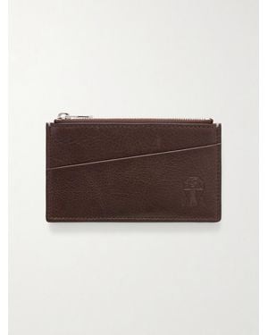 Brunello Cucinelli Logo-Debossed Leather Zipped Cardholder - Brown
