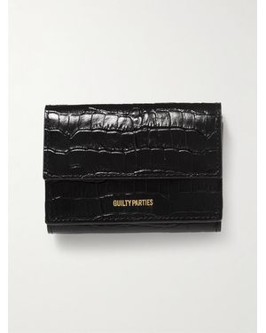 Wacko Maria Speak Easy Croc-Effect Leather Wallet - Black