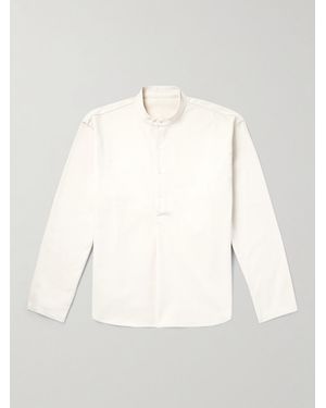 STÒFFA Grandad-Collar Cotton-Twill Half-Placket Shirt - Natural
