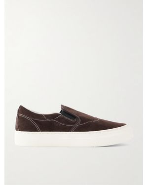 Omni Lister Canvas-trimmed Suede Slip-on Trainers - Brown