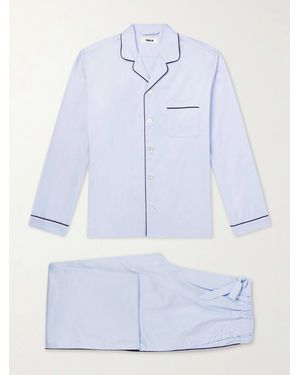 Tekla Bellhop Cotton-Satin Pajama Set - Blue