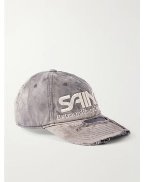 SAINT Mxxxxxx Logo-Embroidered Cotton-Canvas Cap - Grau