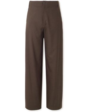 Amomento Wide-Leg Wool-Blend Pants - Brown