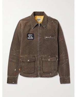 GALLERY DEPT. Billy B Paint-splattered Distressed Coated-canvas Jacket - Brown