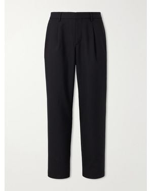 MR P. Wide-Leg Pleated Wool-Fresco Trousers - Blue