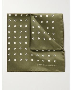 J. Mueser Silk Pocket Square - Green