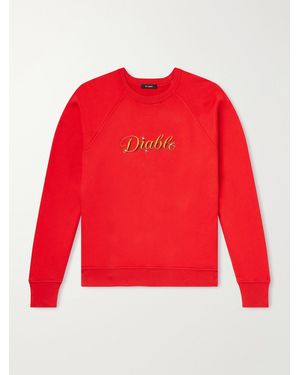 Willy Chavarria Diablo Printed Cotton-Jersey Sweatshirt - Red