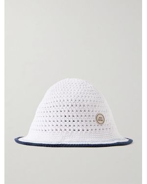 MR P. G/fore Logo-appliquéd Crocheted Cotton Bucket Hat - White