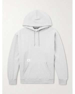 WTAPS Aon Logo-Appliquéd Cotton-Jersey Hoodie - White