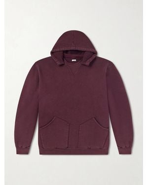 A.PRESSE Vintage Cotton-jersey Hoodie - Purple