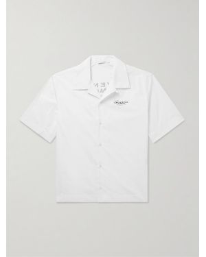 Givenchy Convertible-Collar Logo-Print Cotton-Poplin Shirt - White