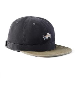 Kapital Life Scherzo Chino Brimfield Embroidered Cotton-Twill Cap - Blue