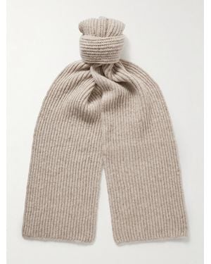 Inis Meáin Ribbed Cashmere Scarf - Natural