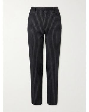 Tom Ford Pantaloni Gessati A Gamba Dritta - Blu