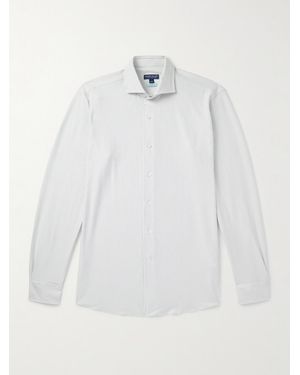 Peter Millar Excursionist Flex Slim-Fit Striped Cotton-Blend Shirt - White