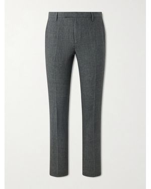 Sunspel Straight-Leg Pleated Linen Suit Trousers - Grey