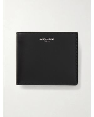 Saint Laurent Logo-Print Leather Bifold Wallet - Schwarz