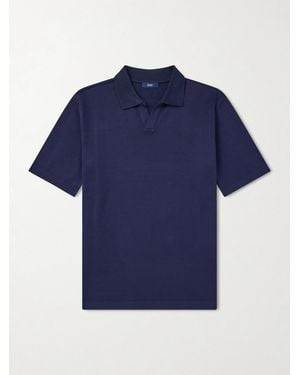 Herno Open-collar Cotton Polo Shirt - Blue