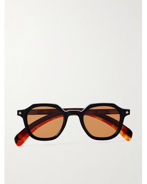 sato Perse M-1 Round-Frame Tortoiseshell Acetate Sunglasses - Brown