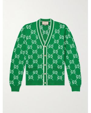 Gucci Cardigan Con Intarsio - Verde