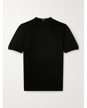 Kiton Knitted Cotton T-Shirt - Black