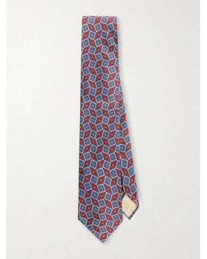 Rubinacci 9Cm Printed Silk-Twill Tie - Blue