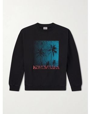 Balenciaga Printed Cotton-Jersey Sweatshirt - Blue