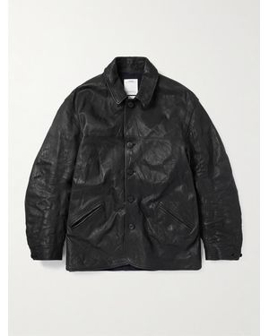 Visvim Crinkled-leather Jacket - Black