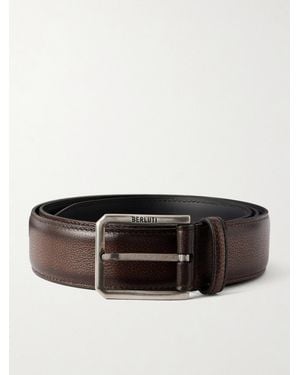 Berluti 3cm Full-grain Venezia Softy Leather Belt - Black