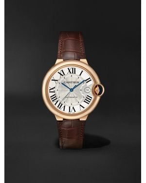 Cartier Ballon Bleu De Automatic 40Mm 18-Karat And Alligator Watch, Ref. No. Wgbb0035 - Black