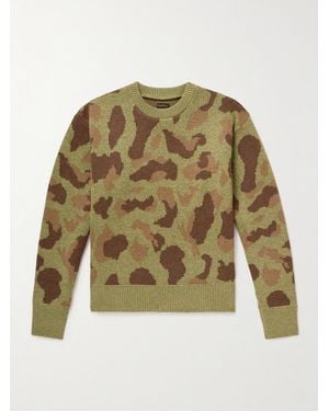 Kapital Camouflage-Print Jacquard-Knit Sweater - Green