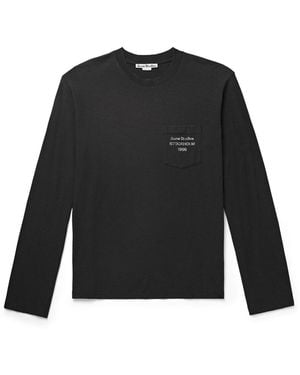 Acne Studios Edden U 1996 Logo-Print Cotton And Hemp-Blend T-Shirt - Black