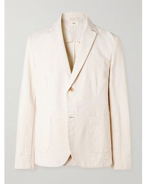 Folk Cotton And Linen-blend Blazer - Natural