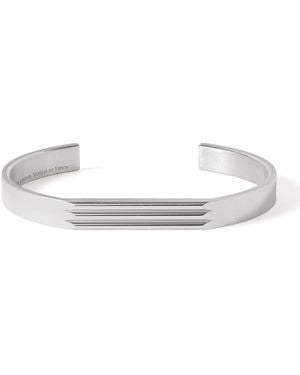 Le Gramme Godron 21G Recycled Sterling Cuff - White