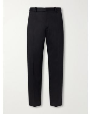 Willy Chavarria Tapered Wool-Blend Twill Trousers - Blue