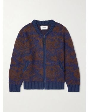 Corridor NYC Cotton-Blend Zip-Up Cardigan - Blau
