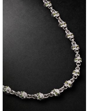 Alex Moss New York Dead Head Gliederkette aus 14 Karat Weißgold mit Diamanten - Schwarz